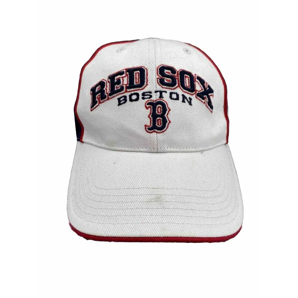 Vintage Boston Red Sox '47 Baseball Hat Cap Strap‎ Back White Embroidered Men's